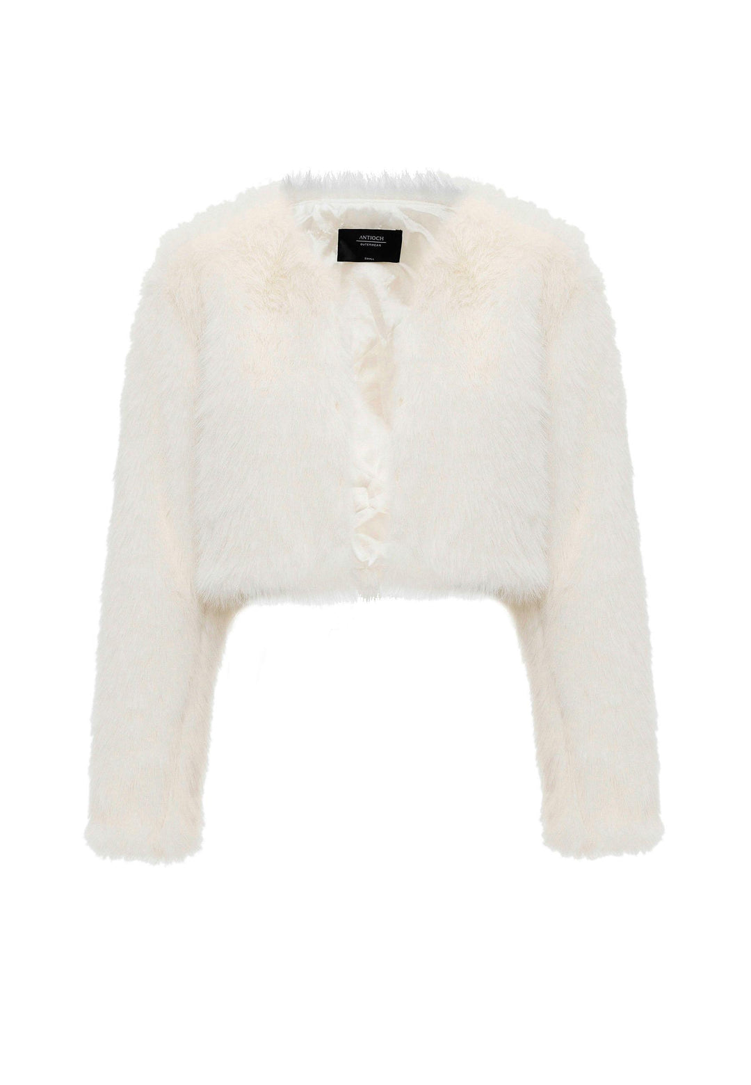 ANT Antioch White Women's Faux Fur Crop Jacket - Sahuarita