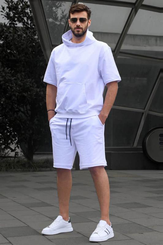 MDX White Hooded Shorts Set 5919 - Apatzingan de la Constitucion