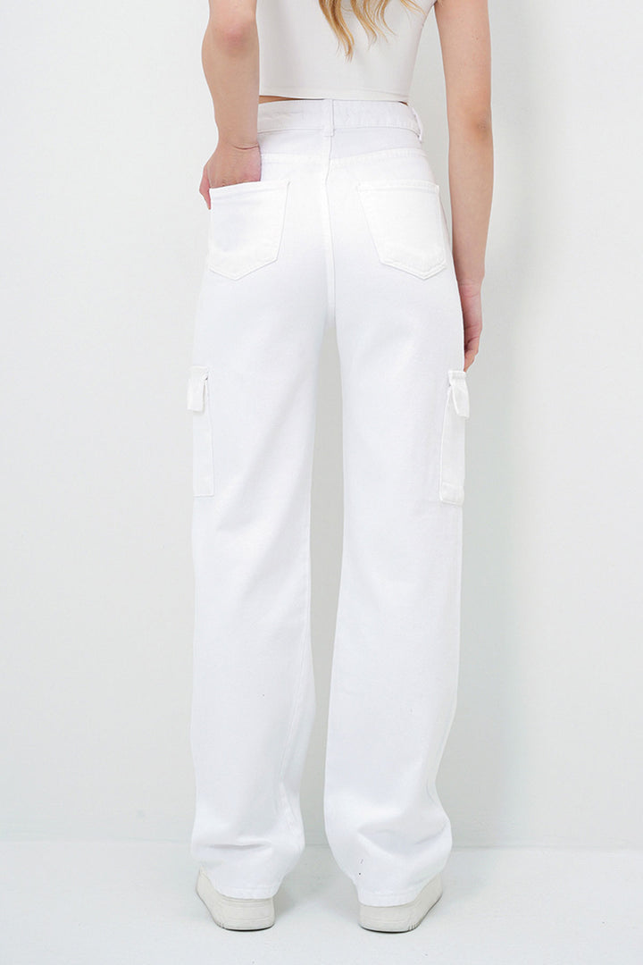 White Cargo Pocket Jeans BCHNW-251166 - Ourém