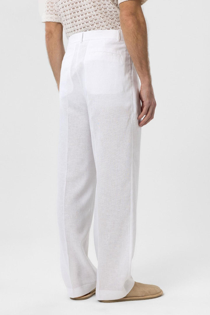 ANT Antioch Beyaz Keten Karışımlı Erkek Baggy Pantolon - Beverly