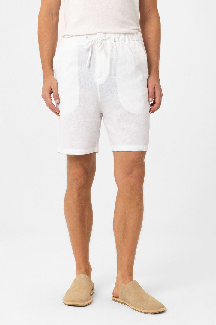 ANT Antioch White Linen Blend Men's Shorts - Denia