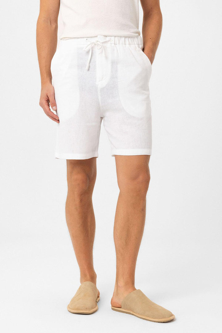 ANT Antioch White Linen Blend Men's Shorts - Denia