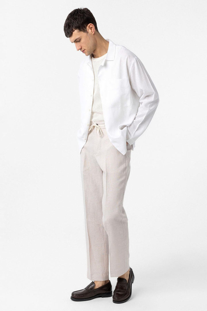 ANT Antioch White Linen Blend Relax Fit Men's Shirt - Camden