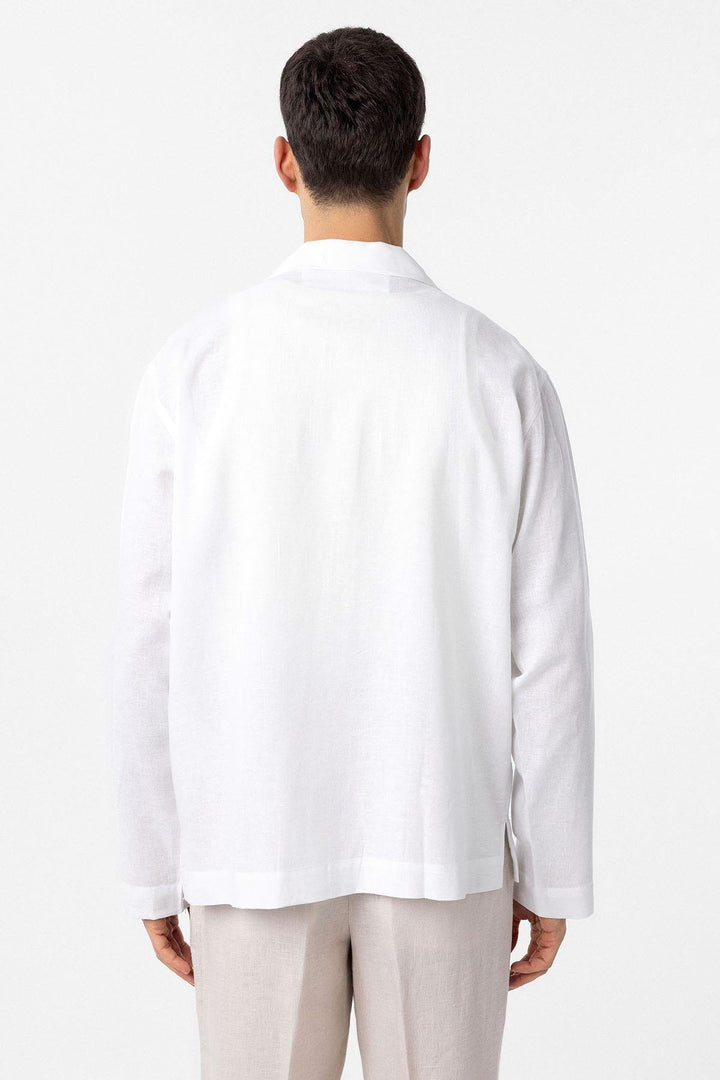 ANT Antioch White Linen Blend Relax Fit Men's Shirt - Camden