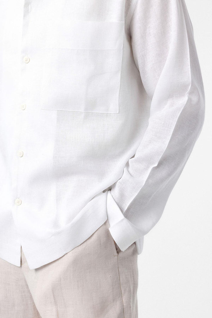ANT Antioch White Linen Blend Relax Fit Men's Shirt - Camden