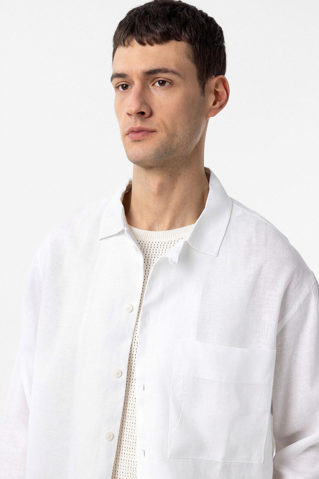 ANT Antioch White Linen Blend Relax Fit Men's Shirt - Camden