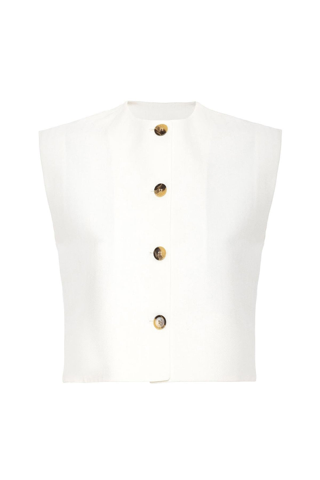 ANT Antioch White Linen Blend Relax Fit Women's Vest - Luxembourg