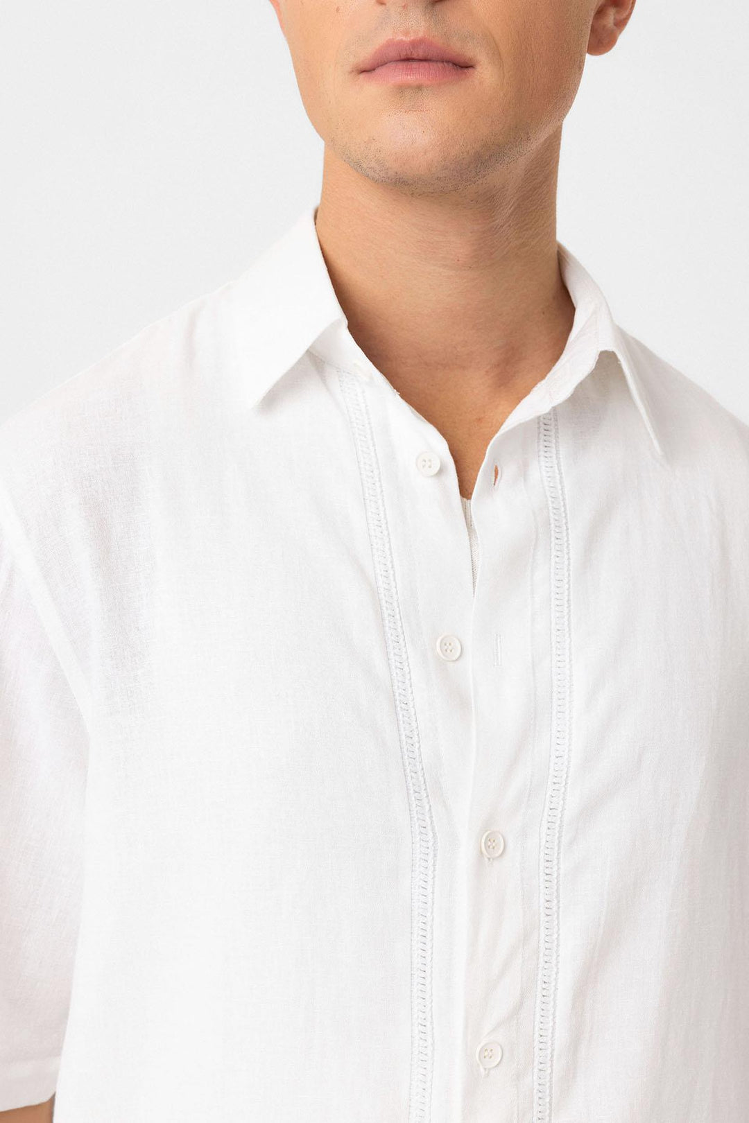 ANT Antioch White Linen Blend Relaxed Fit Men's Shirt - Cintalapa de Figueroa