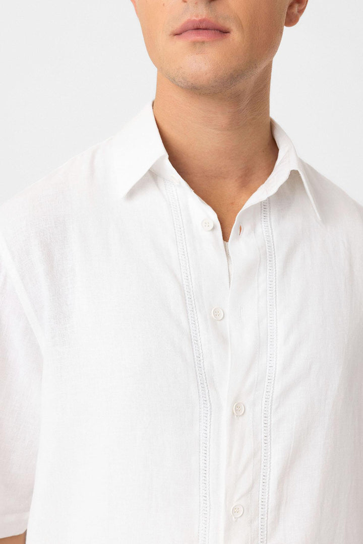 ANT Antioch White Linen Blend Relaxed Fit Men's Shirt - Cintalapa de Figueroa