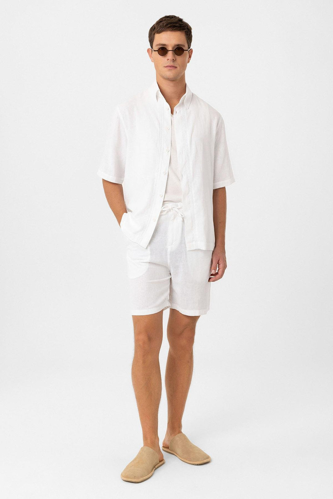 ANT Antioch White Linen Blend Relaxed Fit Men's Shirt - Cintalapa de Figueroa