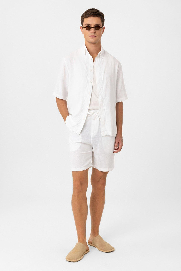 ANT Antioch White Linen Blend Relaxed Fit Men's Shirt - Cintalapa de Figueroa