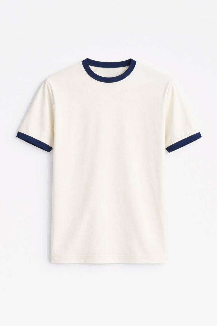 ANT Antioch Beyaz Kontrast Yaka Erkek T-Shirt - Modena