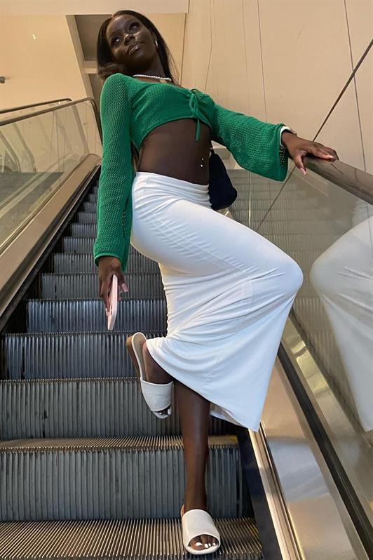 MDX White Maxi Basic Skirt MG1890 - Shakhtarsk