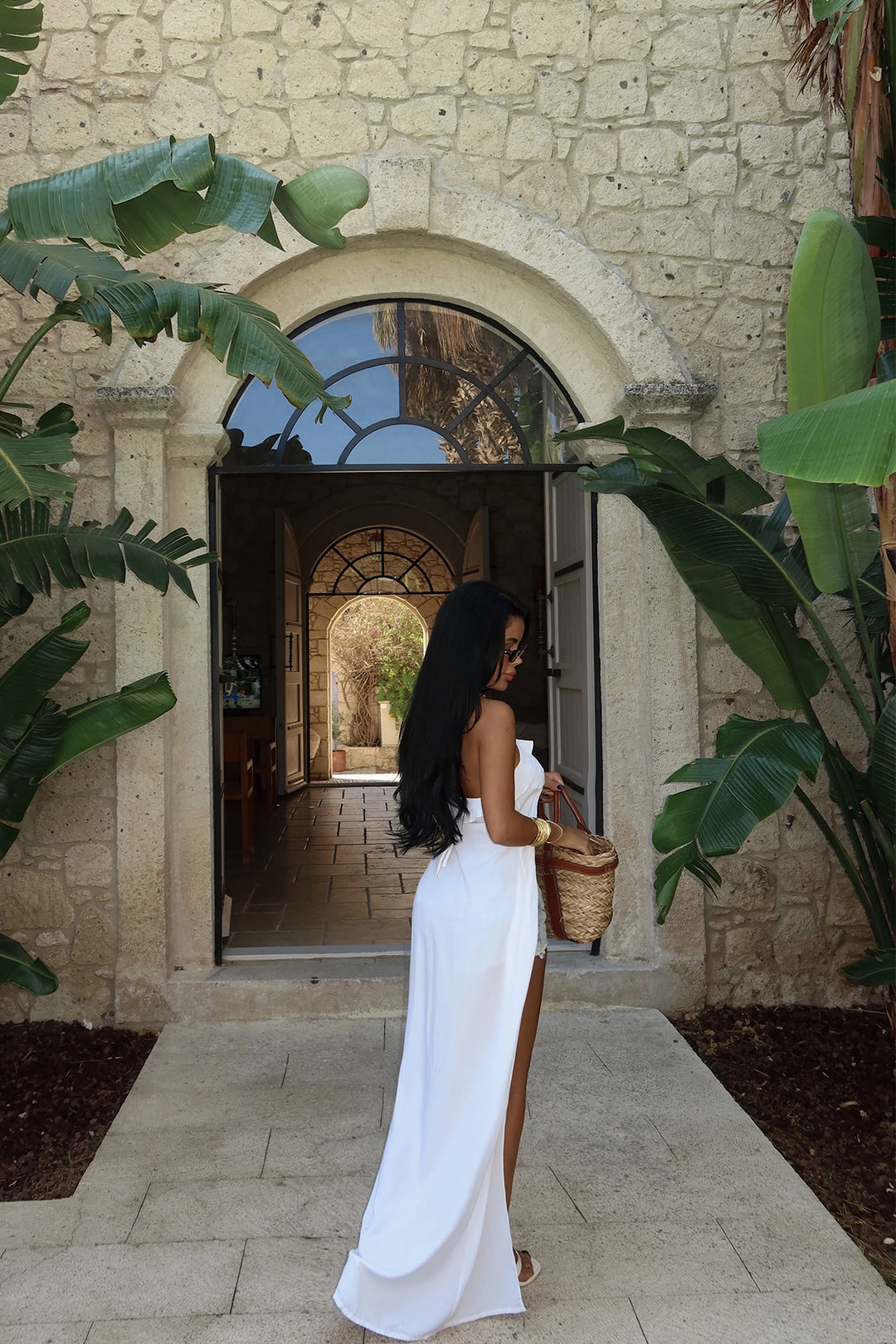 EYY Women White Strapless Lace-Up Dress - Pine Hills