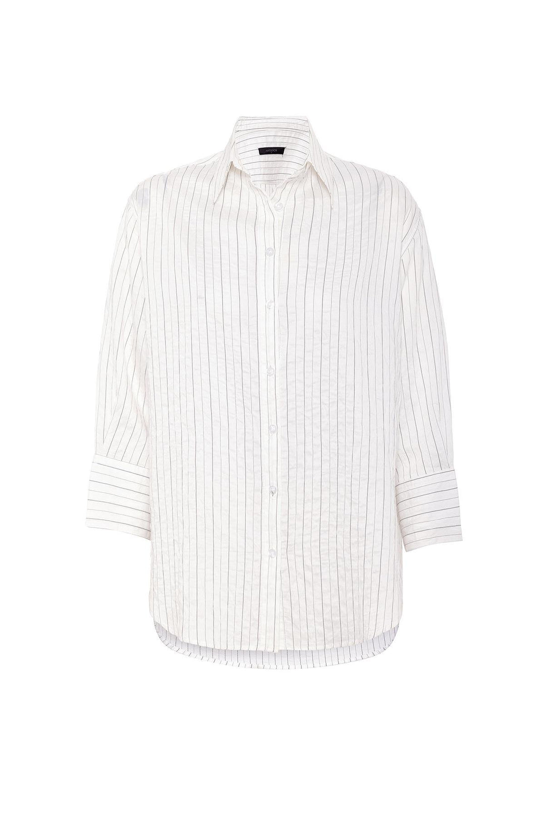 ANT Antioch White Striped Women's Shirt in Modal Fabric - Atlanta