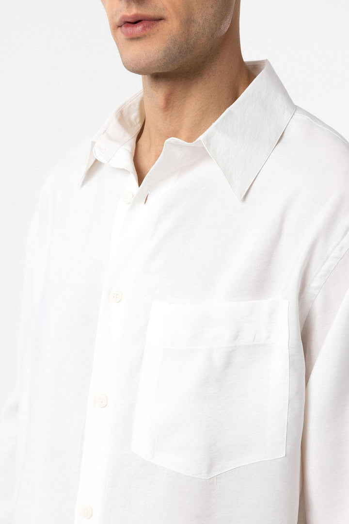 ANT Antioch White Modal Fabric Relax Fit Men's Shirt - Burlington