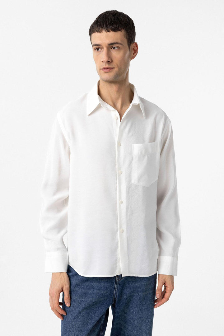 ANT Antioch White Modal Fabric Relax Fit Men's Shirt - Burlington