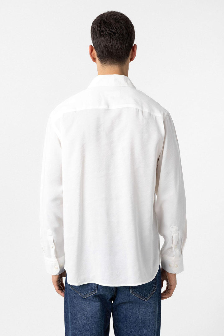ANT Antioch White Modal Fabric Relax Fit Men's Shirt - Burlington