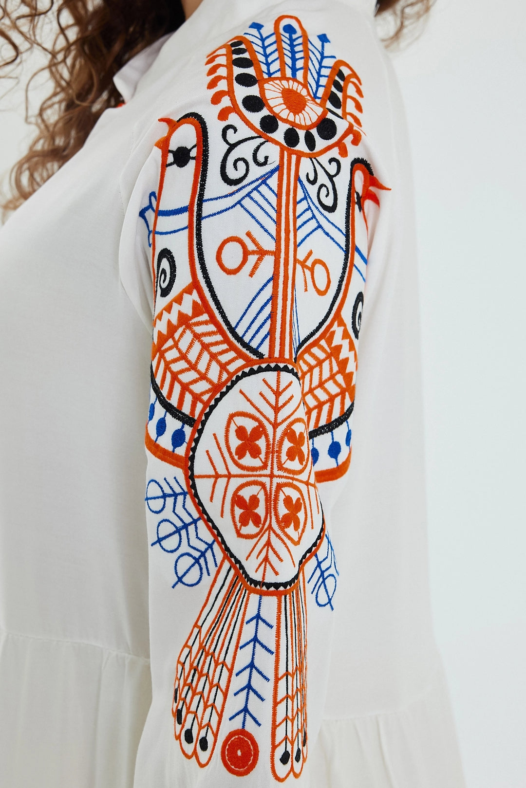 Maxi Boy White Embroidered Layered Ruffle Long Woven Dress BCVL-24947 - Roanoke