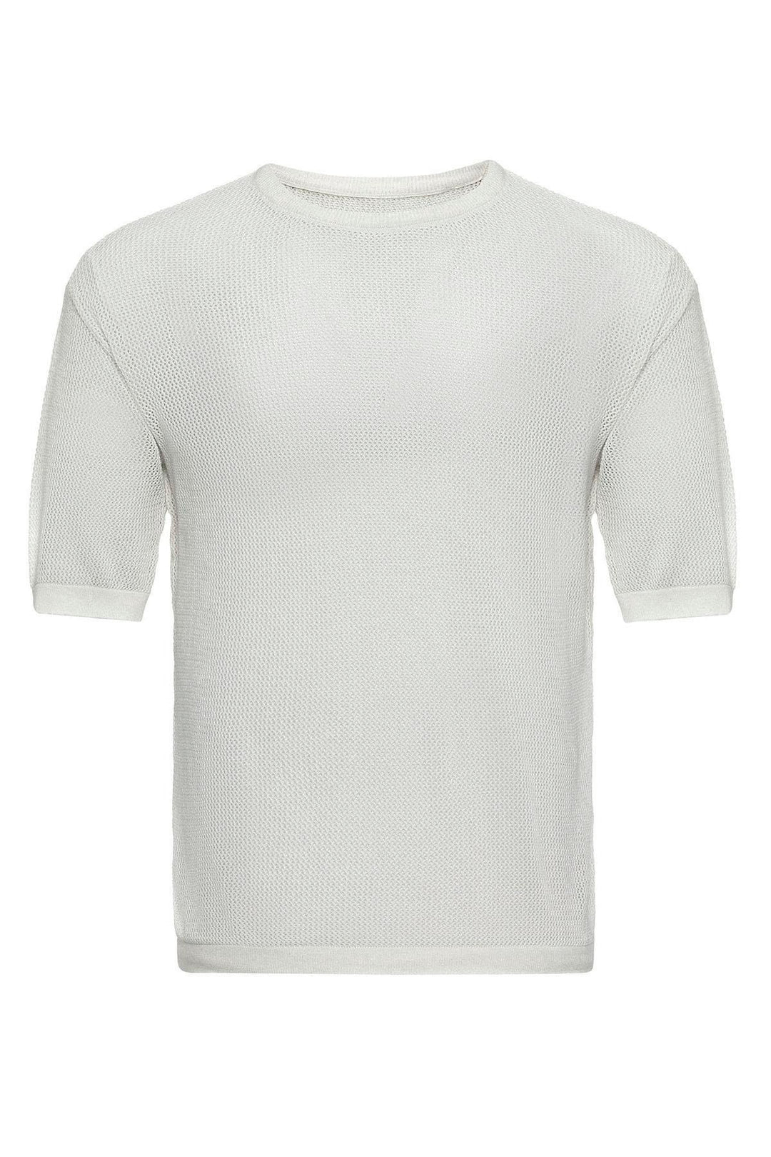 ANT Antioch White Oversize Openwork Men's T-Shirt - Central Islip