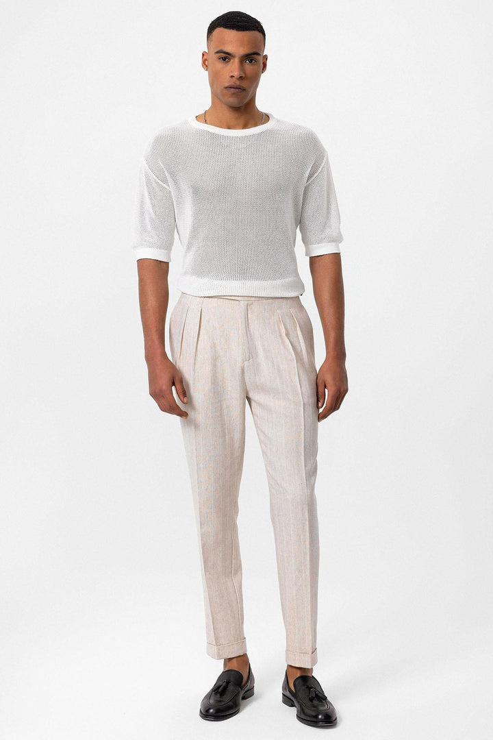 ANT Antioch White Oversize Openwork Men's T-Shirt - Central Islip