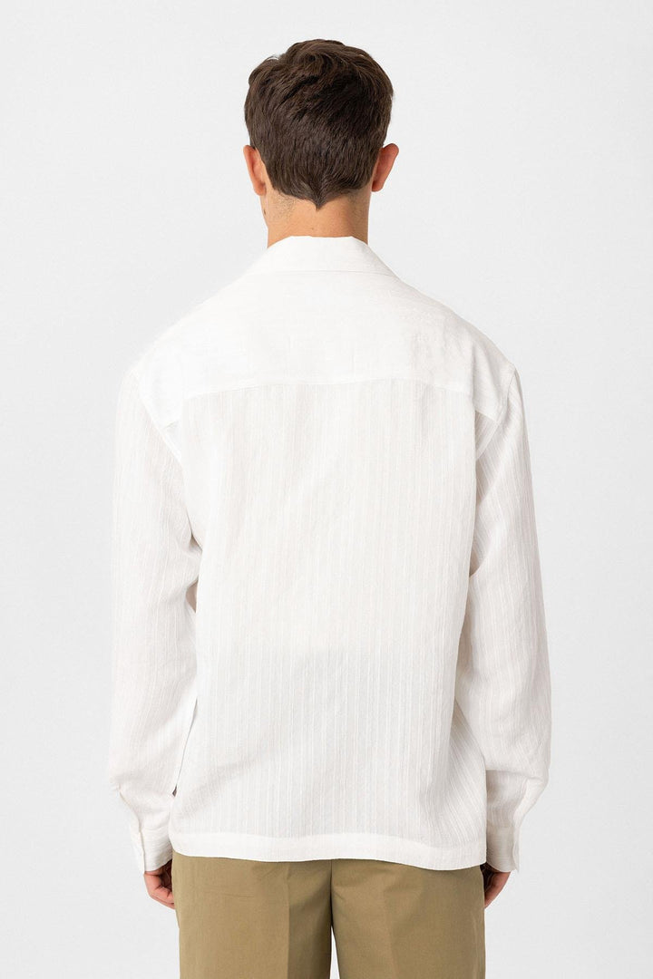 ANT Antioch White Oversize Textured Men's Shirt - Minatitlán