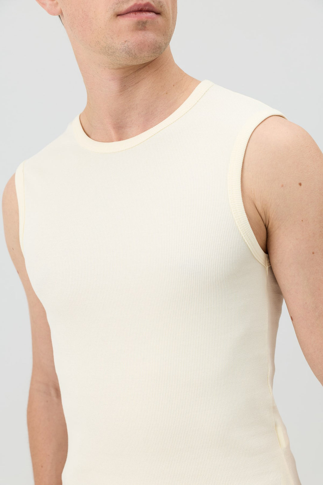 ANT Antioch Beyaz Pamuklu Kolsuz Erkek T-Shirt - Weston-super-Mare