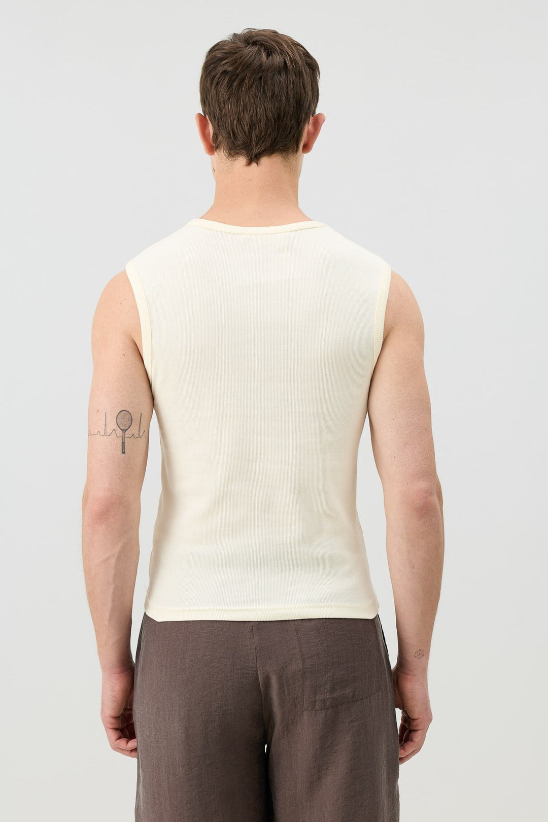 ANT Antioch Beyaz Pamuklu Kolsuz Erkek T-Shirt - Weston-super-Mare