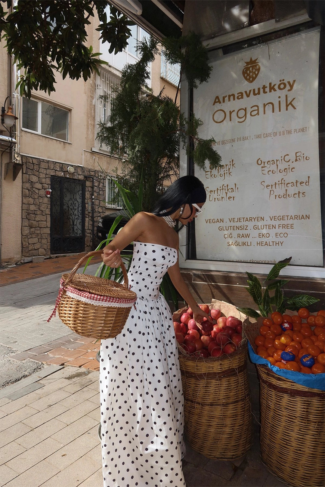 EYY Women White Tara Polka Dot Long Dress - Rock Island