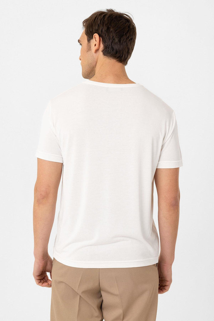 ANT Antioch Beyaz Regular Fit Modal Teknik Kumaş Erkek T-Shirt - Fellbach