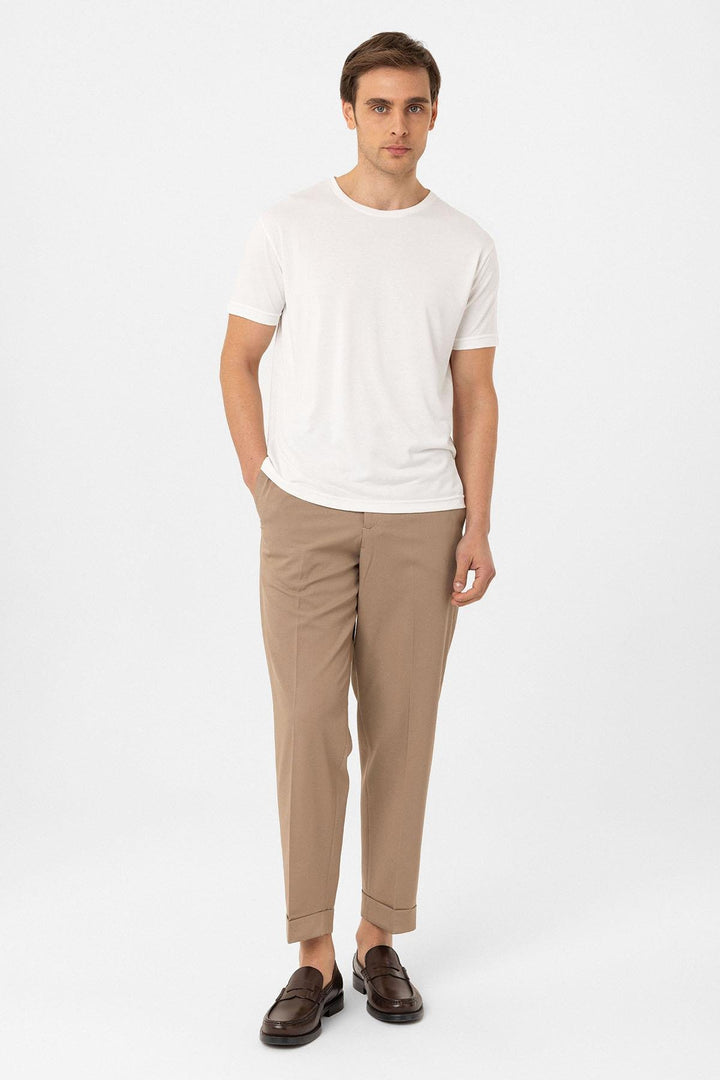 ANT Antioch Beyaz Regular Fit Modal Teknik Kumaş Erkek T-Shirt - Fellbach