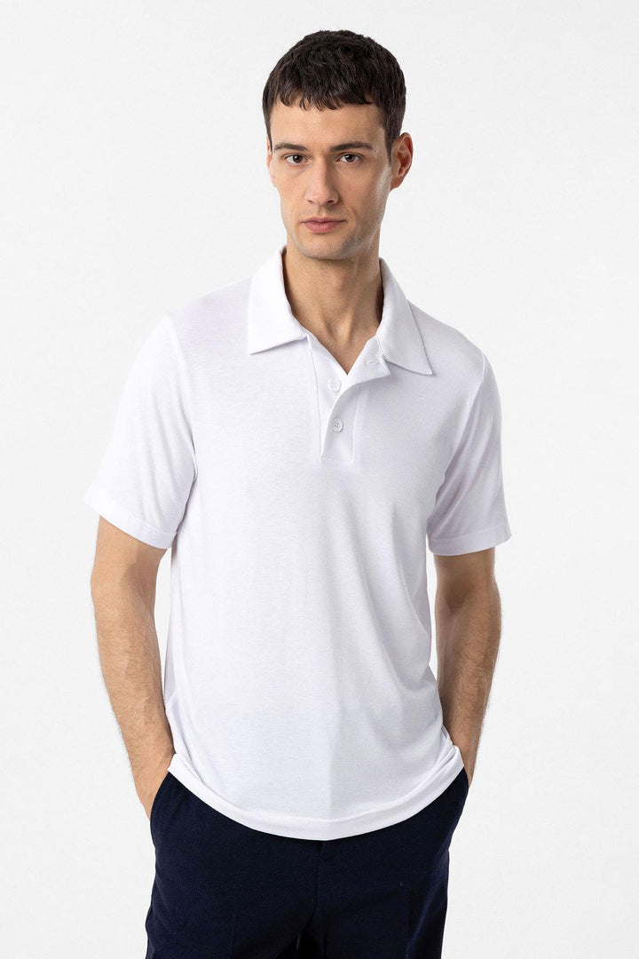 ANT Antioch Beyaz Regular Fit Polo Yaka Erkek T-Shirt - Ellicott City
