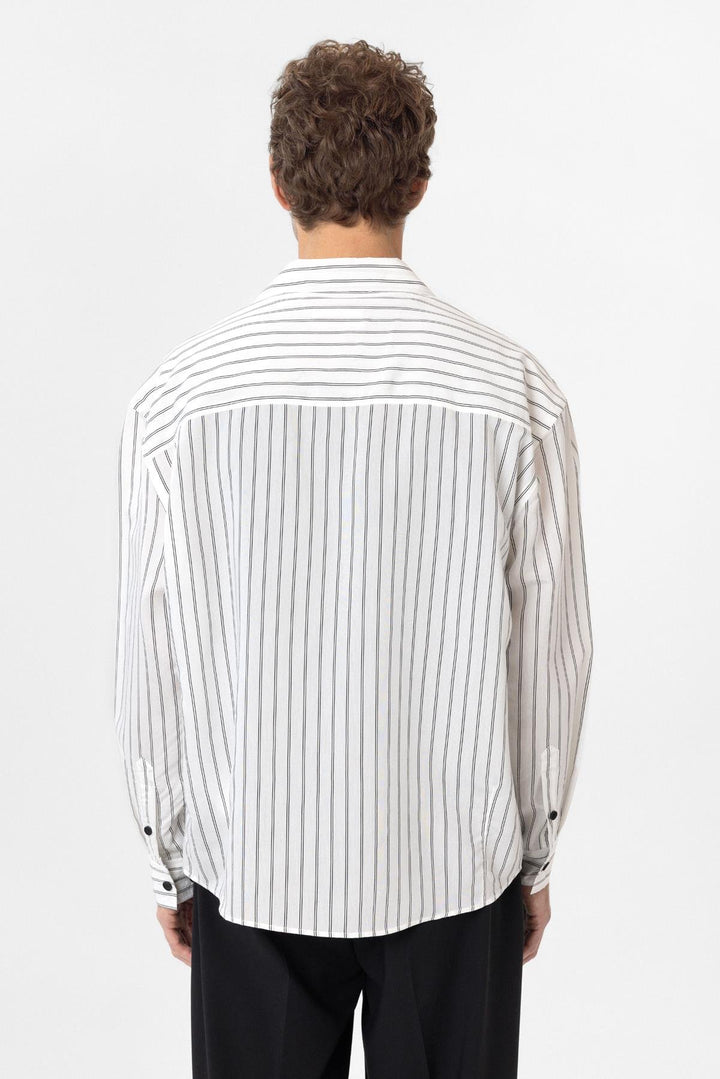 ANT Antioch White Relax Fit Striped Men's Shirt - Umán