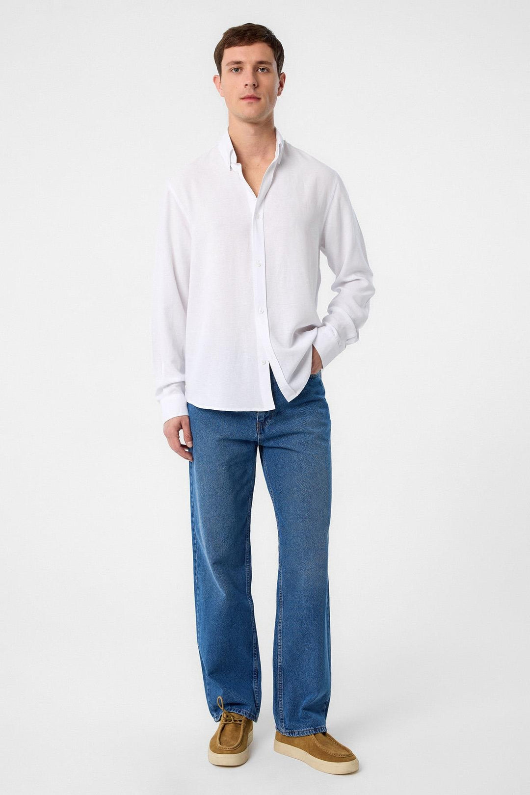 ANT Antioch White Relax Fit Linen Blend Men's Shirt - Grande Prairie