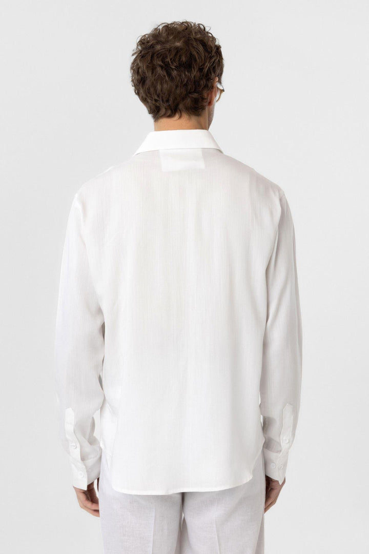 ANT Antioch White Relax Fit Lyocell Fabric Men's Shirt - Ipswich