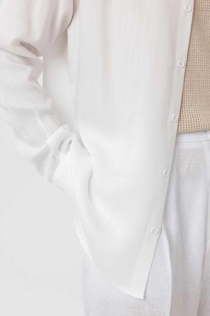 ANT Antioch White Relax Fit Lyocell Fabric Men's Shirt - Clamart