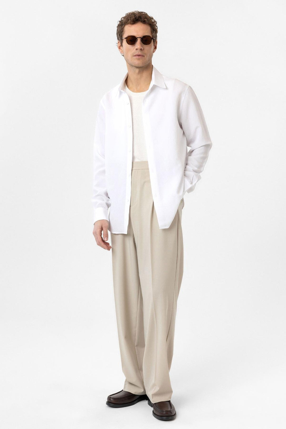 ANT Antioch White Relax Fit Modal Fabric Men's Shirt - Jerez de García Salinas