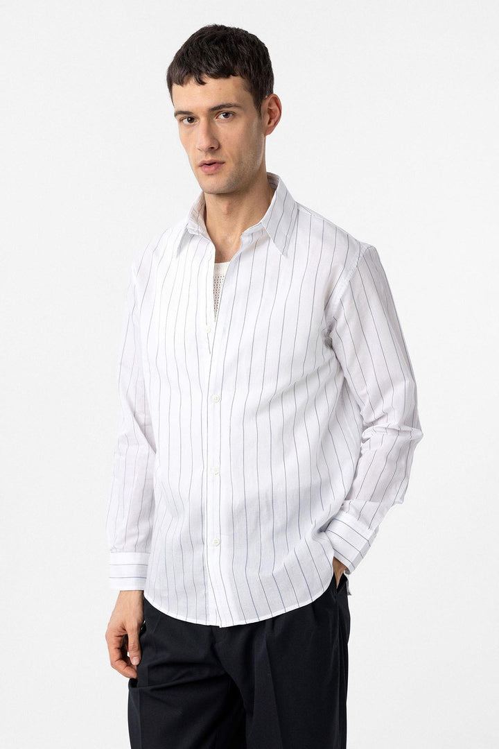 ANT Antioch White Relaxed Striped Men's Shirt - Grosseto