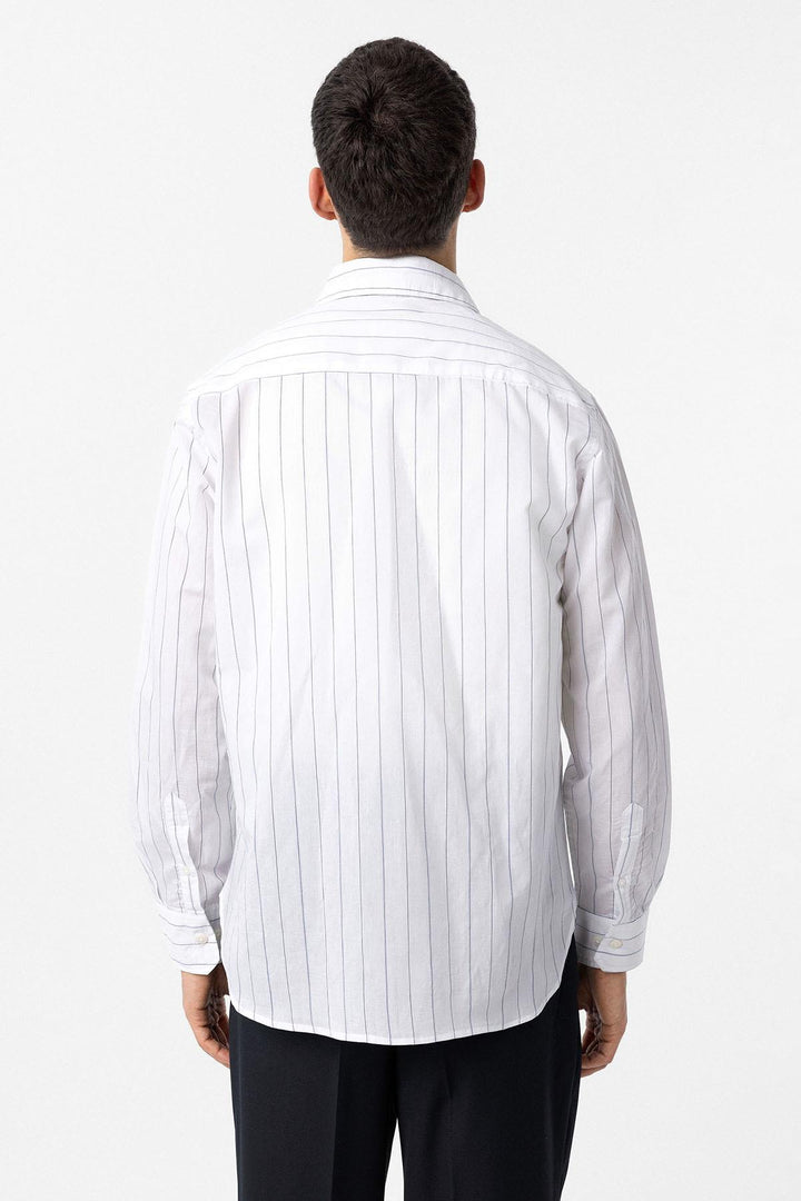 ANT Antioch White Relaxed Striped Men's Shirt - Grosseto