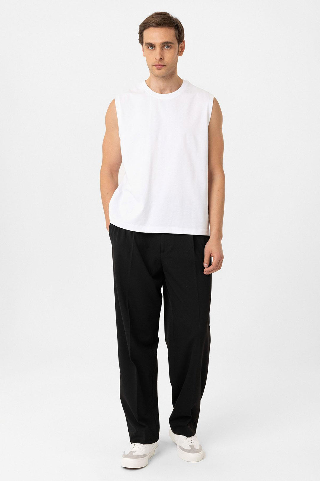 ANT Antioch Beyaz Relaxed Fit Erkek Kolsuz T-Shirt - Dreieich