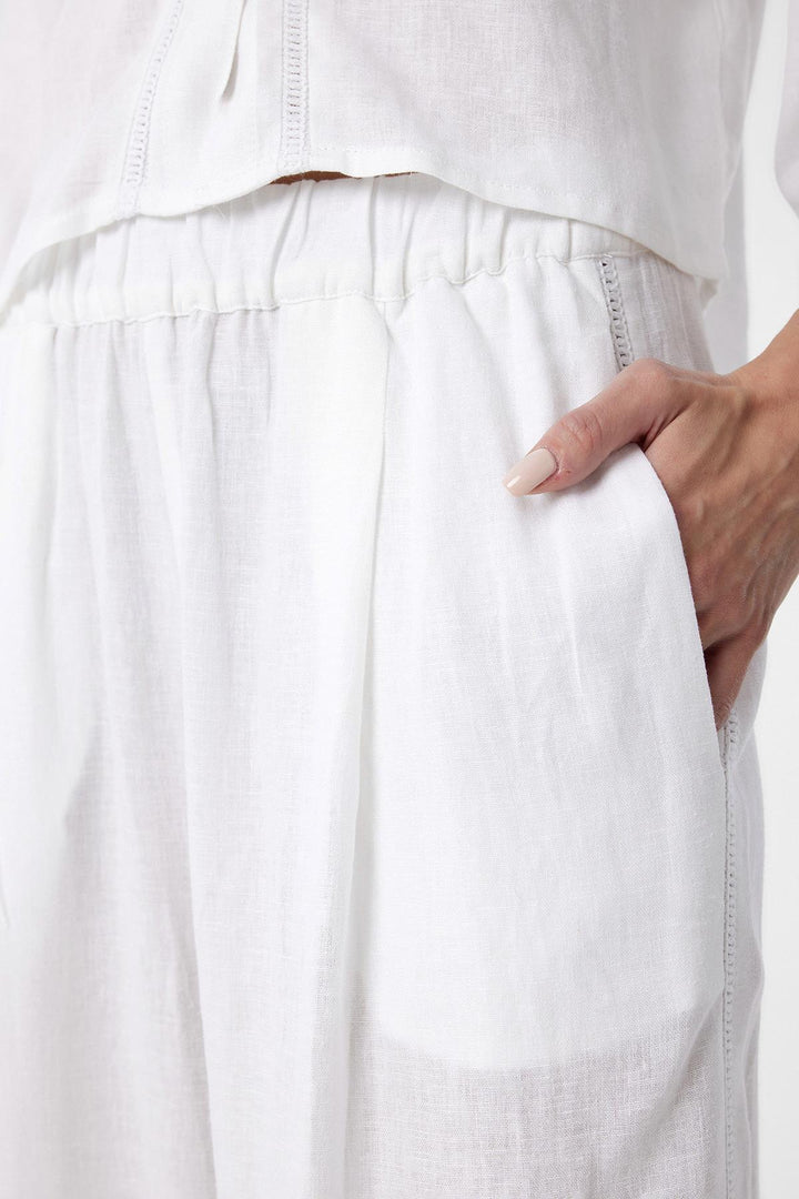 ANT Antioch White Stripe Detailed Women's Pants - Orland Park