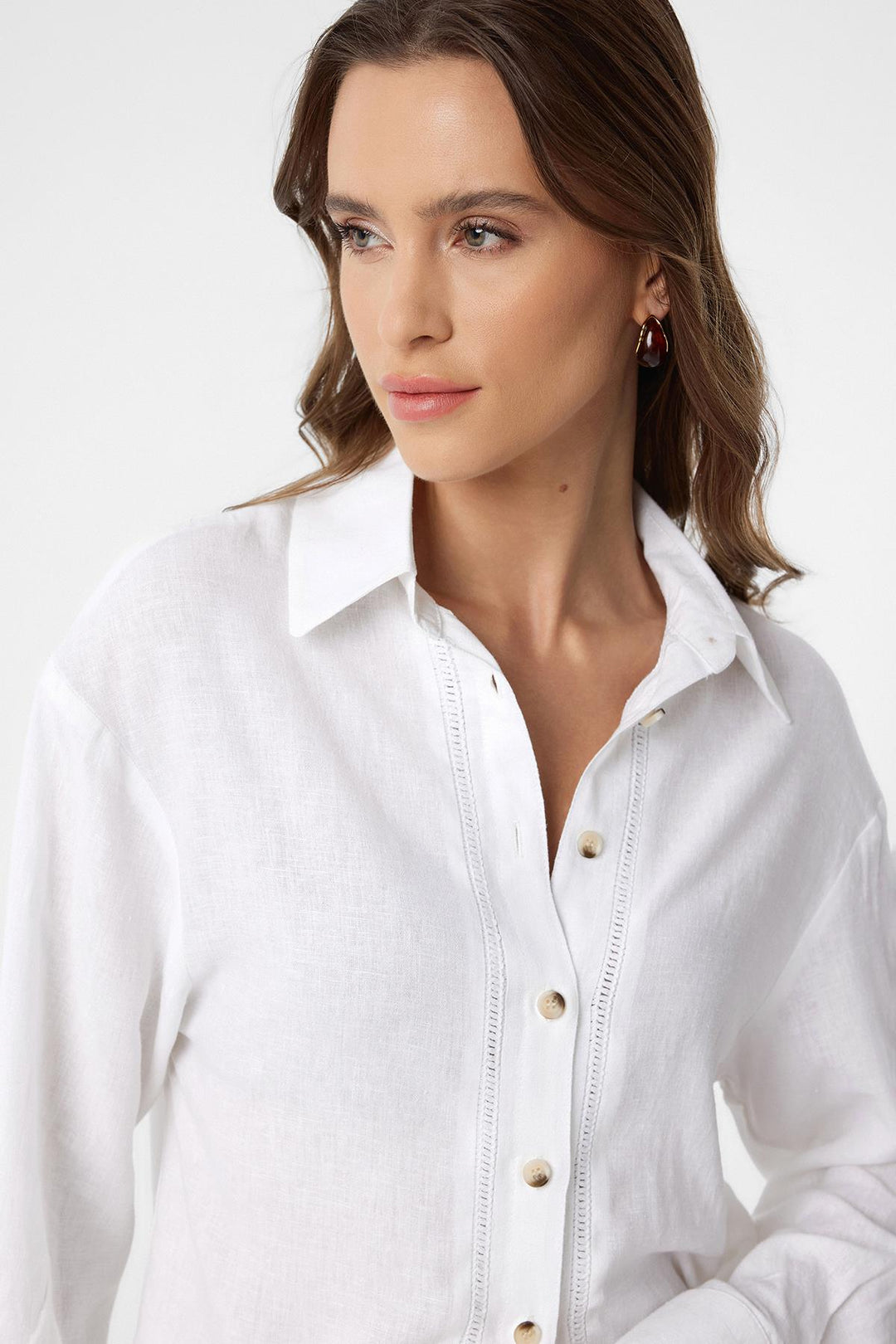 ANT Antioch White Striped Women's Shirt - Redlands