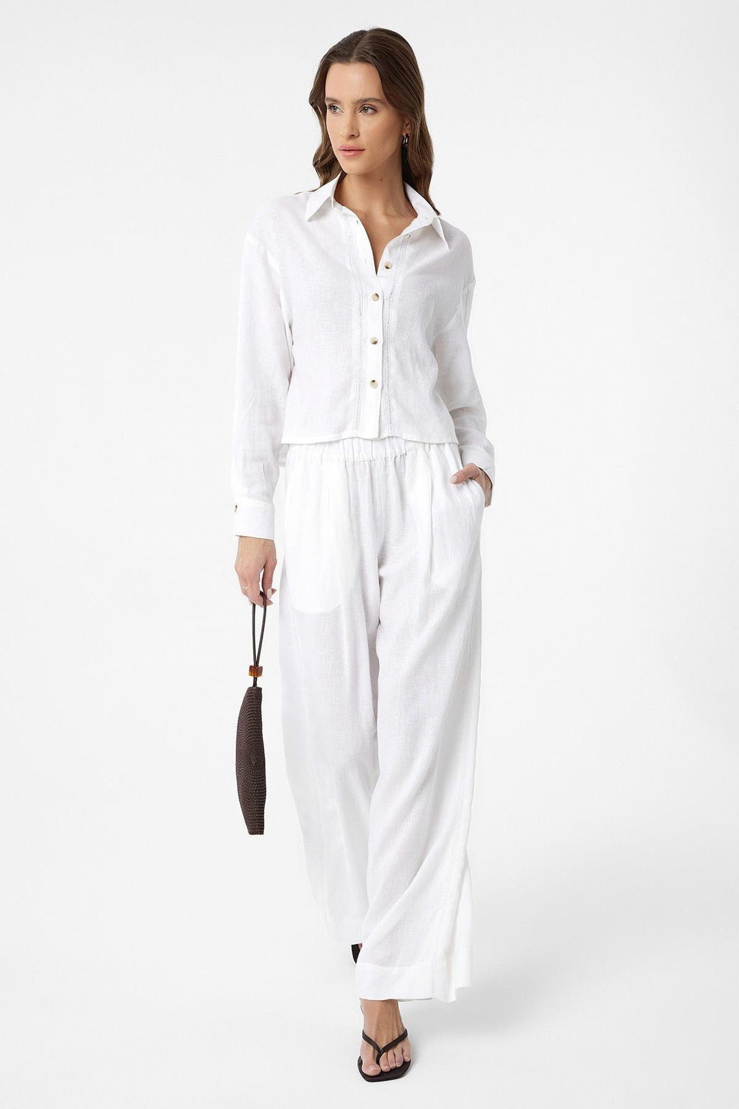 ANT Antioch White Striped Women's Shirt - Redlands