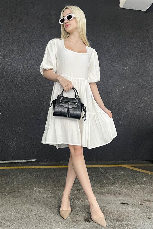 MDX White Backless Basic Short Dress - Addison