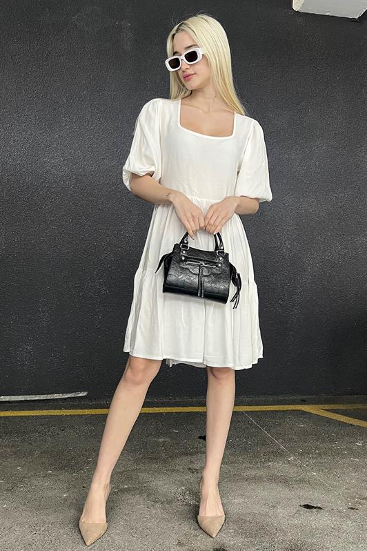 MDX White Backless Basic Short Dress - Addison
