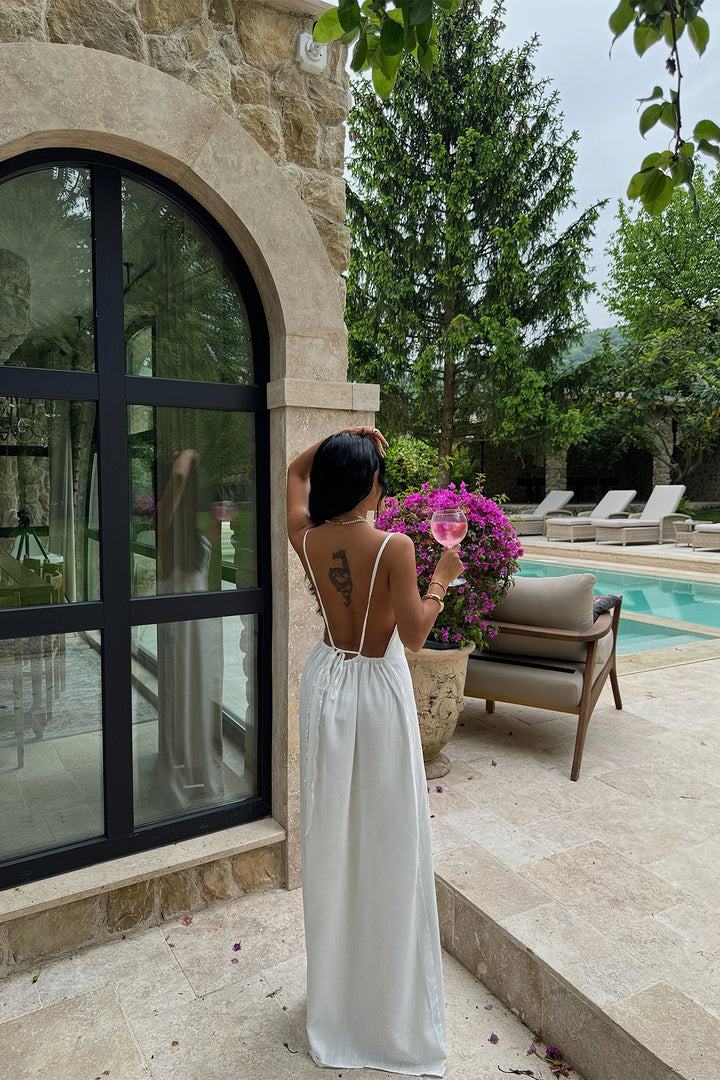 EYY Women White Back Detail Dress - Yecla