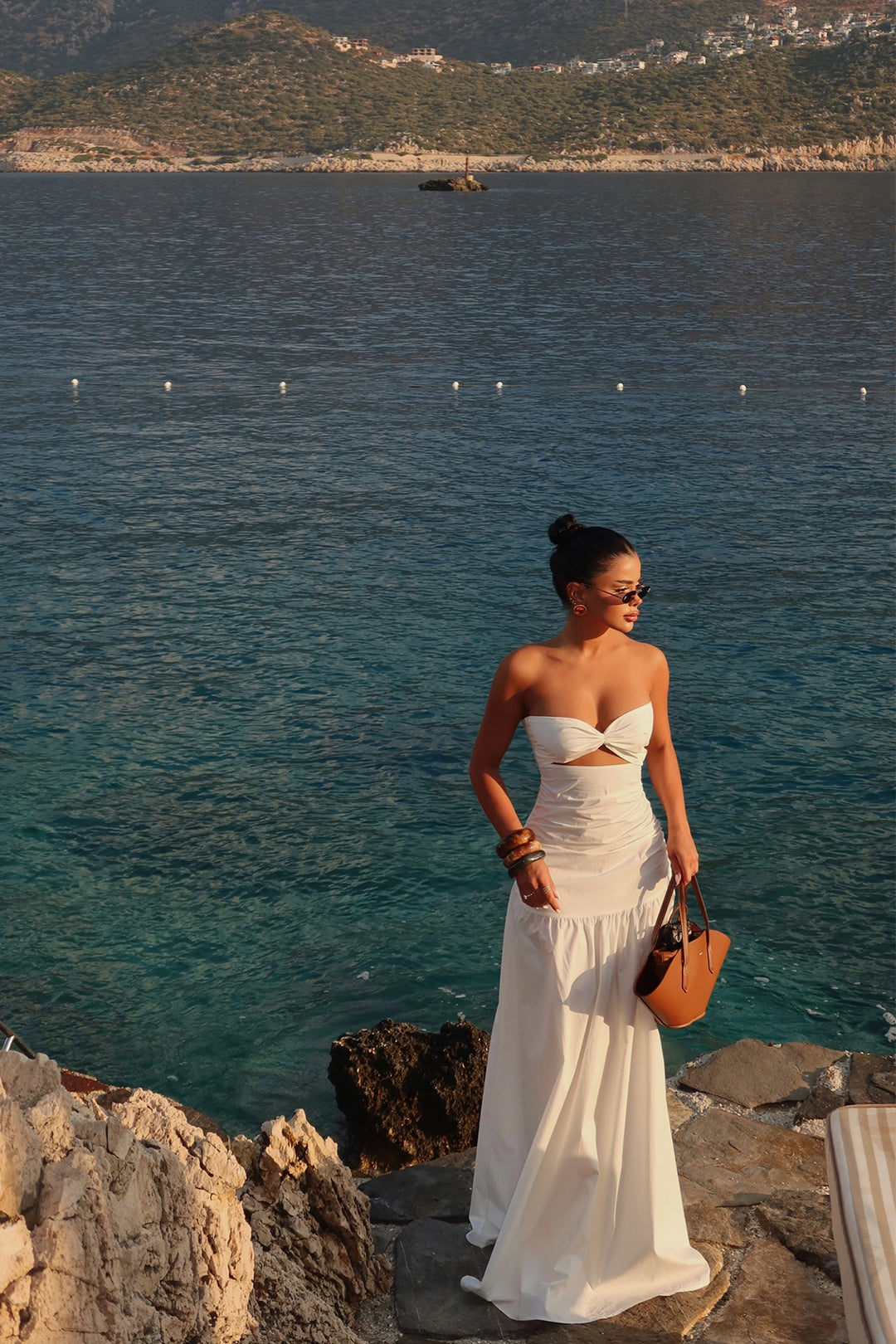 EYY Women White Strapless Dress - Nantes