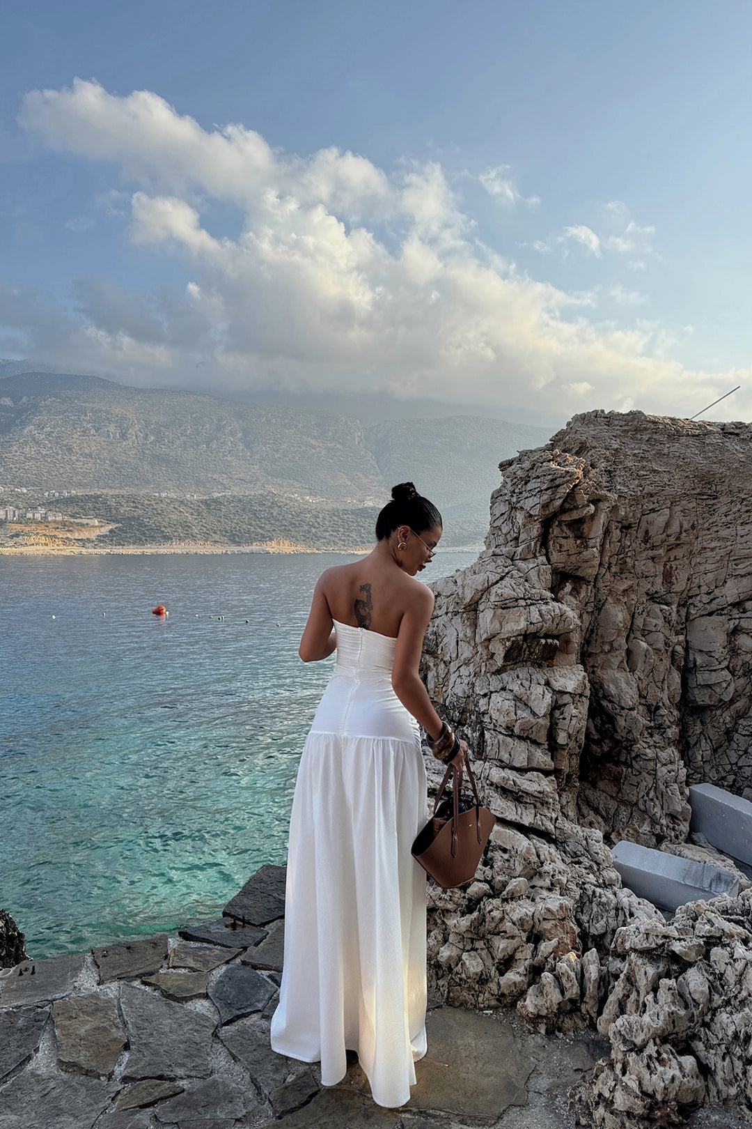 EYY Women White Strapless Dress - Nantes