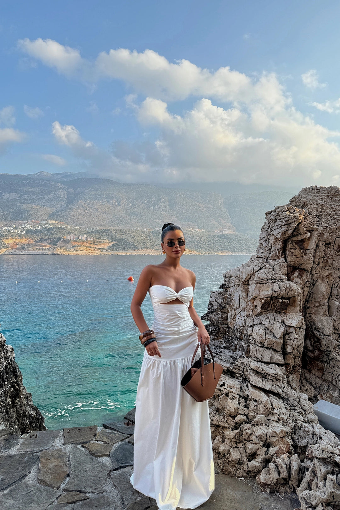 EYY Women White Strapless Dress - Nantes
