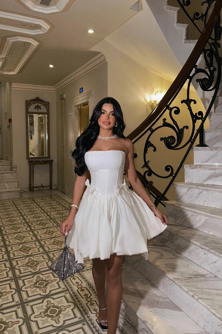 EYY Women White Strapless Mini Dress - Beeston